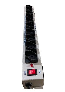 FILTRO DE LINHA / PROTETOR ELETRÔNICO METAL 10 TOMADAS (Preto e Branco)