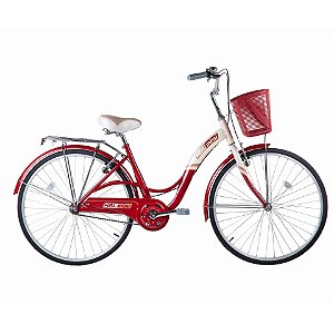 Bicicleta Mobele Mimi 26 Vermelho com Bege