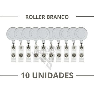 Crachá Retrátil Simples Branco/01 unidade