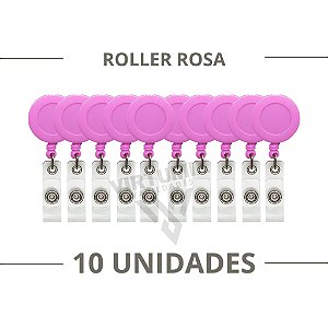 Crachá Retrátil Simples Rosa Pink/01 unidade