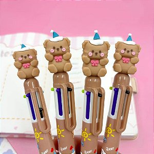 Caneta Ursinho 6 cores