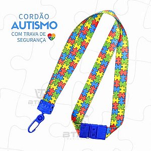 Cordão Autismo com trava de segurança