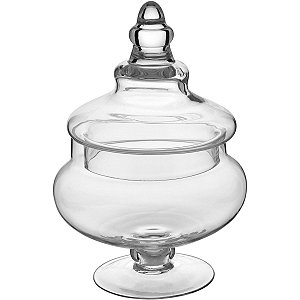 Potiche Bomboniere De Cristal Decorativo 21x15cm Baleiro