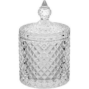 Pote Bombonier Potiche De Vidro Com Tampa Baleiro Decorativo