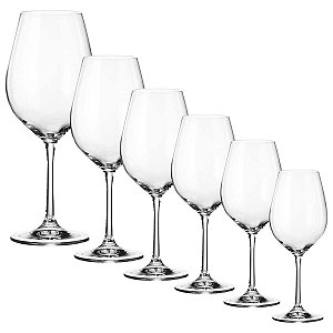 Jogo de 6 Taças de Cristal Bohemia Sarah Para Vinho 520ml