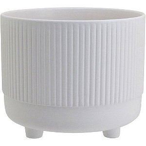 Cachepô Para Plantas Decorativo Cerâmica Branco 11x13x13cm