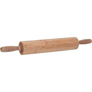 Rolo Para Massas Pizza Macarrao Pão Bambu Natural 6x6x48cm