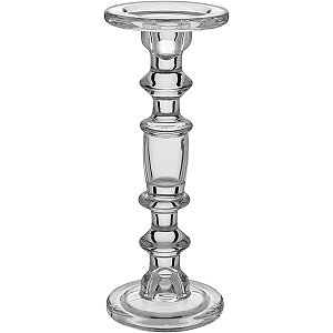 Castiçal Sofisticado E Decorativo Vidro Tranparente 29x11cm
