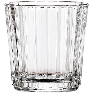 Castiçal Vidro Transparente Crisa Fluted Para Velas Casa