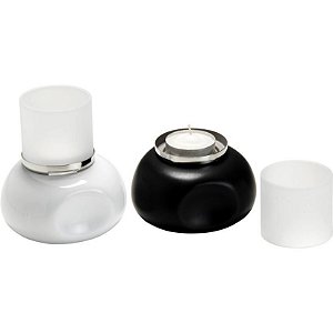 Castiçal Living Decorativo em Porcelana 10x10x8cm 2 Peças