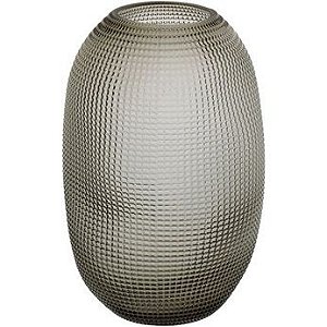 Vaso de Vidro Cinza Decorativo Para Enfeite Casa Sala 26cm