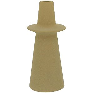 Vaso Joana de Cerâmica Amarelo Design Lindo P/ Enfeite Sala