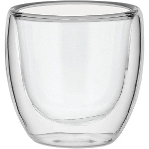 Xícara Para Café Chá Clear de Vidro Com Parede Dupla 80ml