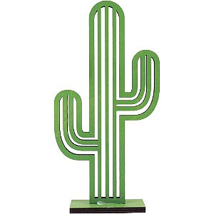 Cacto De Enfeite Decorativo em Mdf Verde Para Sala Interior
