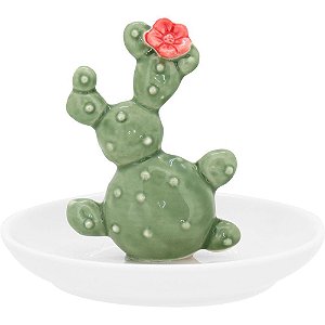 Cacto Decorativo de Cerâmica Verde Para Enfeite Casa Jardim