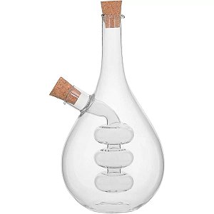Galheteiro Sauce Para Azeite e Vinagre Borosilicato 2 Em 1
