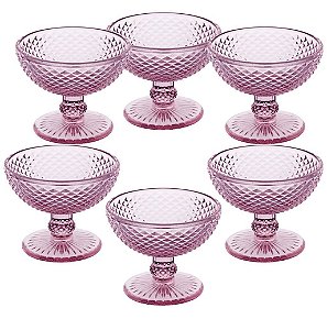 Taça Para Coquetel De Frutas E Sobremesa Vidro Rosa 150ml