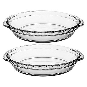 Assadeira Libbey Pie Dish de Vidro Temperado 1L 2 Peças