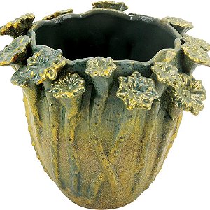 Vaso Cerâmica Verde Home&co Chryso P/ Decoração Home