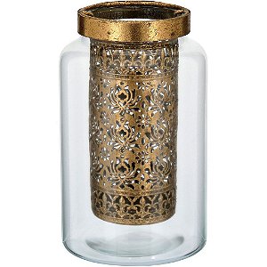 Lanterna Liban em Vidro Transparente Home&Co 18x9cm Decor