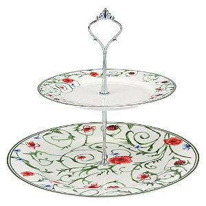 Petisqueira Delicata 2 Andares Bonechina Verde Home 23x27cm