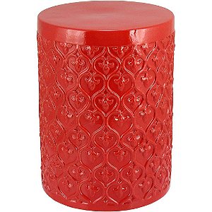 Banqueta Cerâmica Vermelho Home&co Lian P/ Casa Sala Quarto