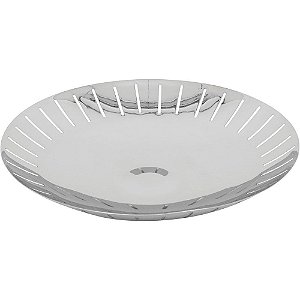 Fruteira Centro de mesa Home&Co Lunaria em Inox Prata 36x6cm