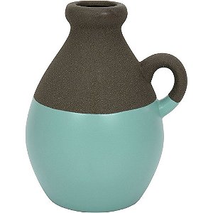 Vaso Odin Decorativo Para Sala Quarto Luxo Cerâmica Azul