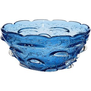 Centro de Mesa Fruteira Palazzo Home&Co de Vidro Azul 9x17cm