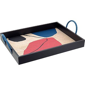 Bandeja Retangular Para Servir Com Alça em Mdf Design Luxo