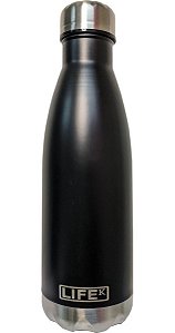 Garrafa Com Tampa Parede Dupla Térmica Inox 500 Ml Preto