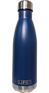 Garrafa Com Tampa Parede Dupla Térmica Inox 500 Ml Azul