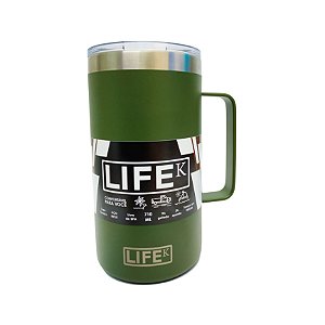 Caneca Térmica Verde Militar 710ml Inox Para Cerveja Sucos