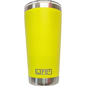 Copo Térmico De Bebida Em Aço Inox P/ Cerveja 591ml Amarelo