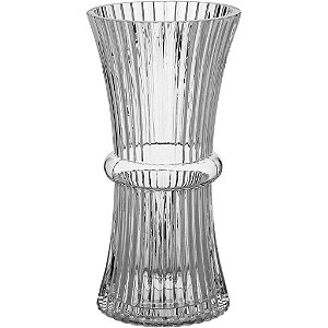 Vaso De Vidro Transparente Decorativo Flores Casa 27x13x13cm