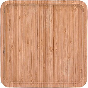 Bandeja Quadrado Table Bambu 25X25Cm Natural Para Servir