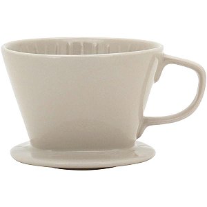 Suporte de Filtro Para Café de Cerâmica Creme 8X14X11Cm