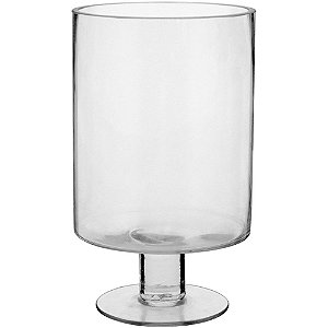 Castiçal Niah de Vidro Com Pé Decorativo Para Velas 25X15Cm
