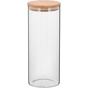 Pote Table Com Tampa Bambu Borossilicato 1,4L 25X10X10Cm