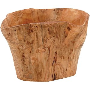 Centro De Mesa Wood Madeira 20X28X25Cm Natural Decorativo