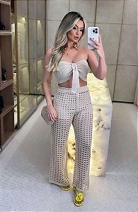 conjunto tricô premium três peças