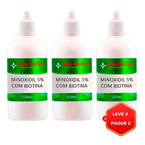 Minoxid 5% com Biotina 120ml - Vida Natural | LEVE 3 E PAGUE 2