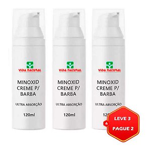 Minoxid Creme Para Barba de Ultra Absorção 120ml - Vida Natural | LEVE 3 E PAGUE 2