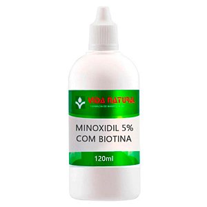 Minoxidil 5% com Biotina 120ml - Vida Natural