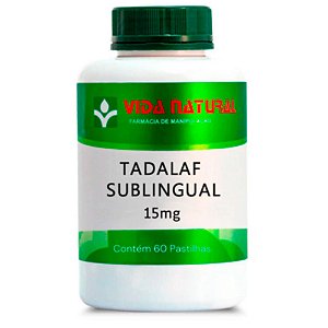 Tadalaf Sublingual 15mg 60 Pastilhas - Vida Natural
