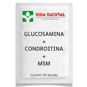 Glucosamina + Condroitina + MSM 30 Sachês - Vida Natural