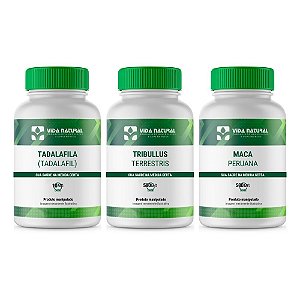 Tadalaf 10mg + Tribullus Terrestris 500mg + Maca Peruana 500mg - Kit