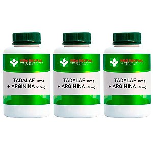 Tadalaf 10mg + Arginina 500mg - Vida Natural | LEVE 3 PAGUE 2