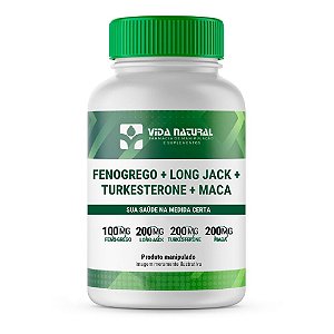 Fenogrego 100mg + Long jack 200mg + Turkesterone 200mg + Maca 200mg - Vida Natural