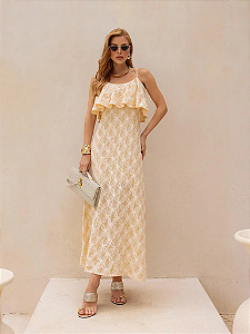 VESTIDO BABADO BORDADO RUANA